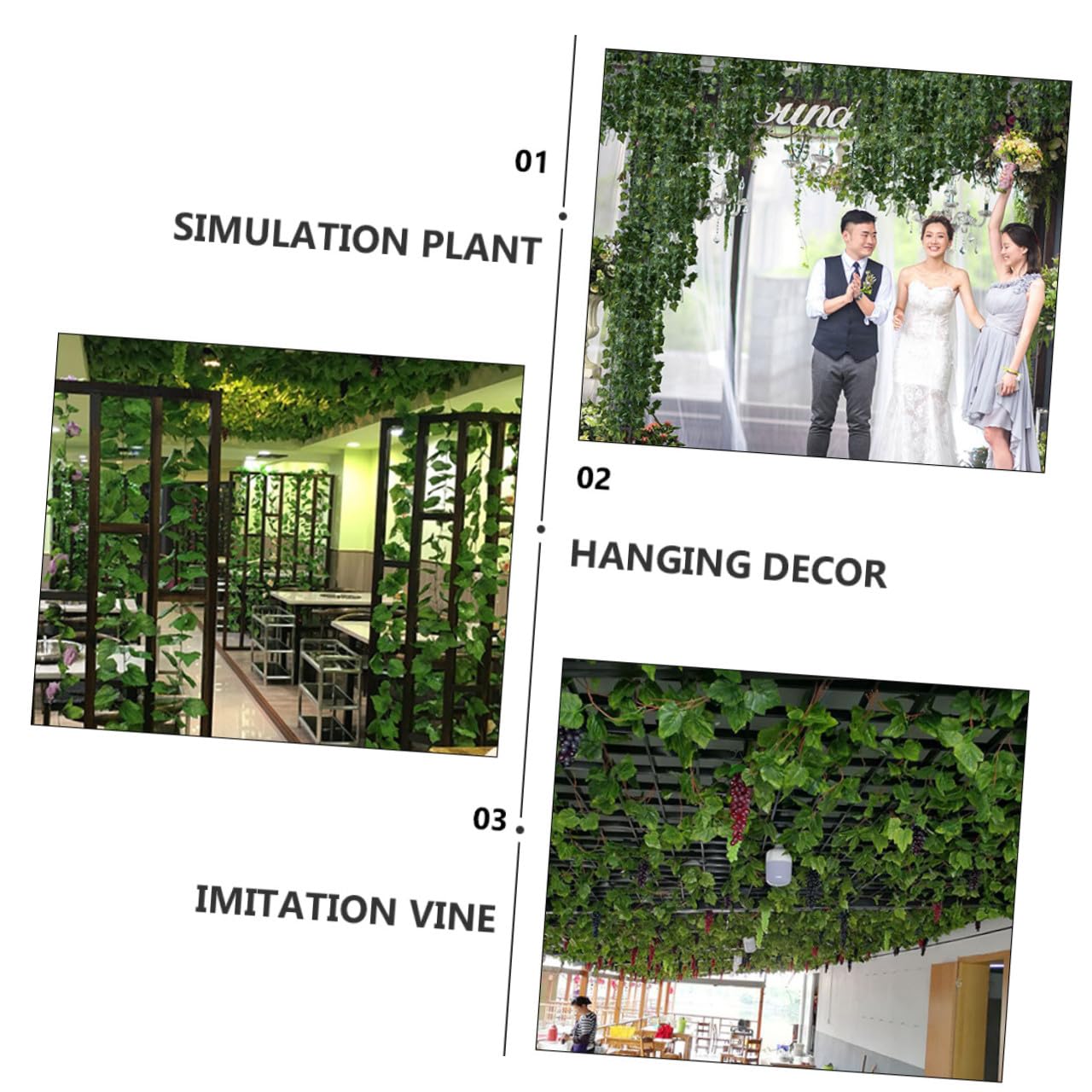 SHERCHPRY 36 Stück Dekoration hängende Schaukel Wand simulierte Rattans Girlande Blätter Fenster Regal Zubehör Efeigrün Pflanzen Laub Dekorationen Rattan Zaun Blatt Garten Eukalyptus DIY Pflanze Faux