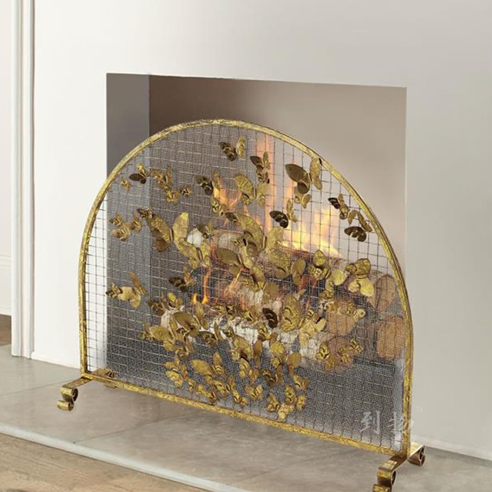 Fireplace Screens Decorative Fire Place Screen Pantalla De Chimenea Decoración, Valla De Chimenea De Malla Metálica,Protector Chimenea,Salvachispas Chimenea leña,Antichispas para Chimeneas de Leña