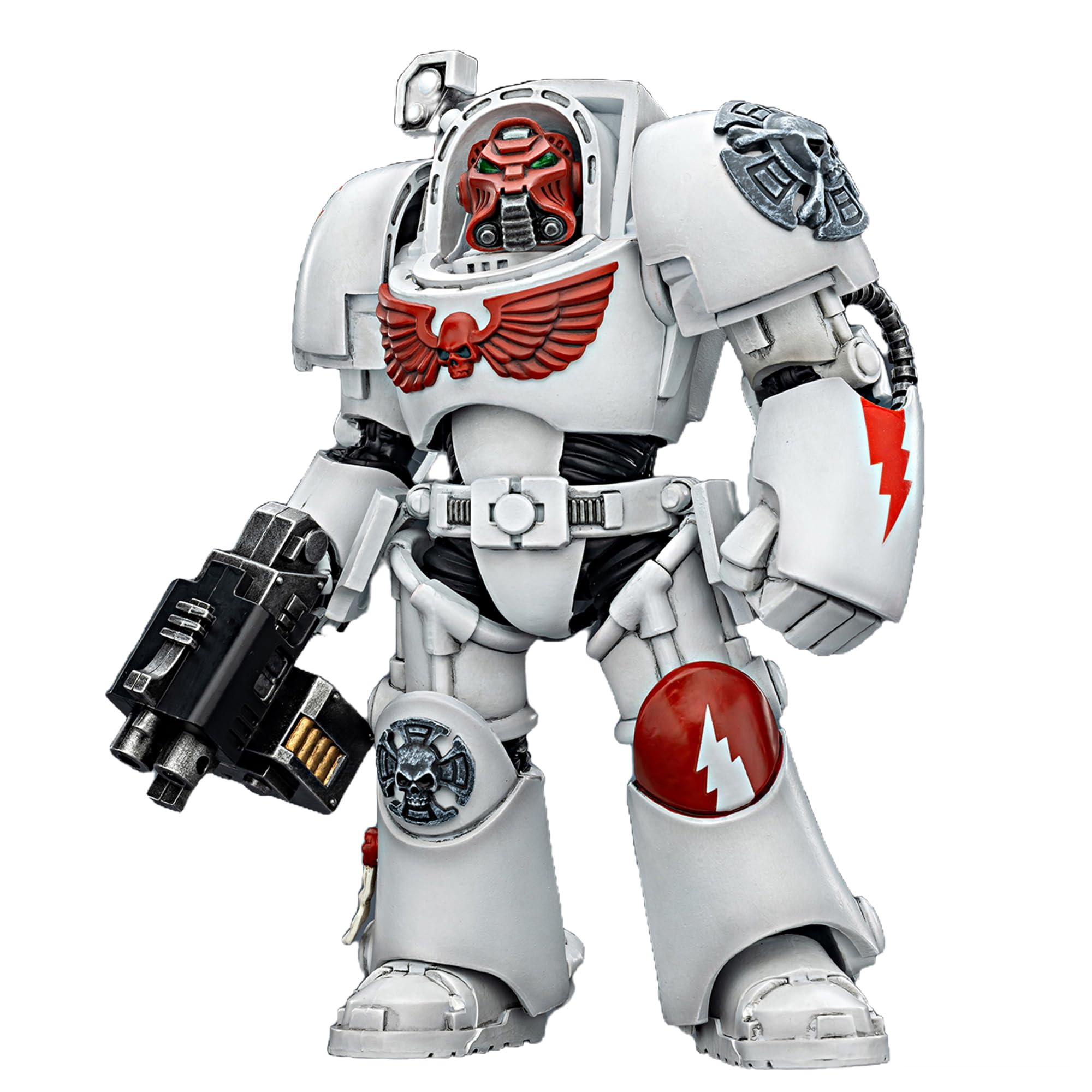 TOYVERSE Joytoy 1/18 Action Figure Warhammer 40,000, White Scars Terminator 2 with Power Fist and Storm Bolter, Mobile Joints Character Model, 14.3 cm, 15 Years and Above