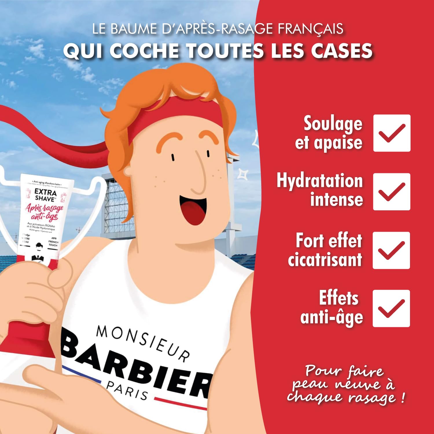 Baume Après-Rasage Homme – Lot de 3 – Monsieur BARBIER | Effet Cicatrisant & Anti-Âge | Naturel, Végan & Français | À l’Herbe du Tigre & Acide Hyaluronique