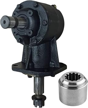 Jeremywell RC30 40HP 81444 Shear Pin Gearbox for RZ160 RZ60 12Z 1-3/8" Smooth Input Shaft, 11.47 Ratio with 12 Tapered Spline Output Shaft - Includes Replacement Stump Jumper/Flywheel 12 Splined Hub