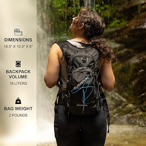 Miniatura 7 de EVERFUN Mochila de hidratación para senderismo de 18 litros con vejiga de agua de 2 L3 L, mochila de agua para mujeres y hombres, ligera,