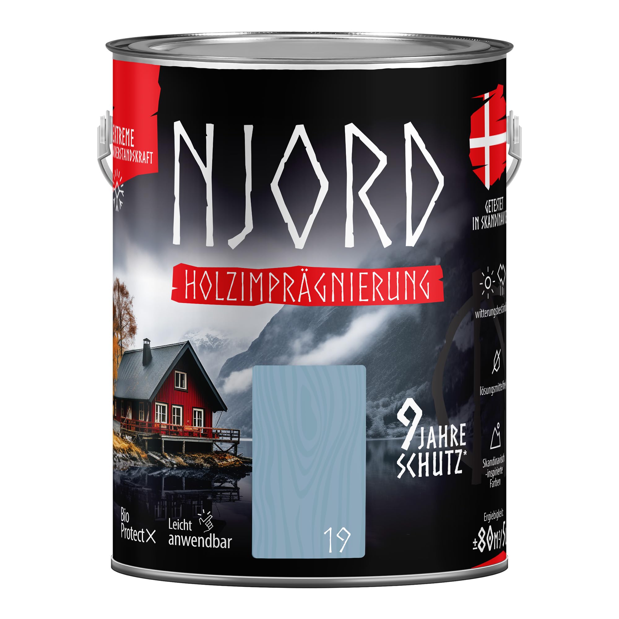 NJORD Holzschutz 5L Holzimprägnierung Holzfarbe (19) Atlantische Wellen