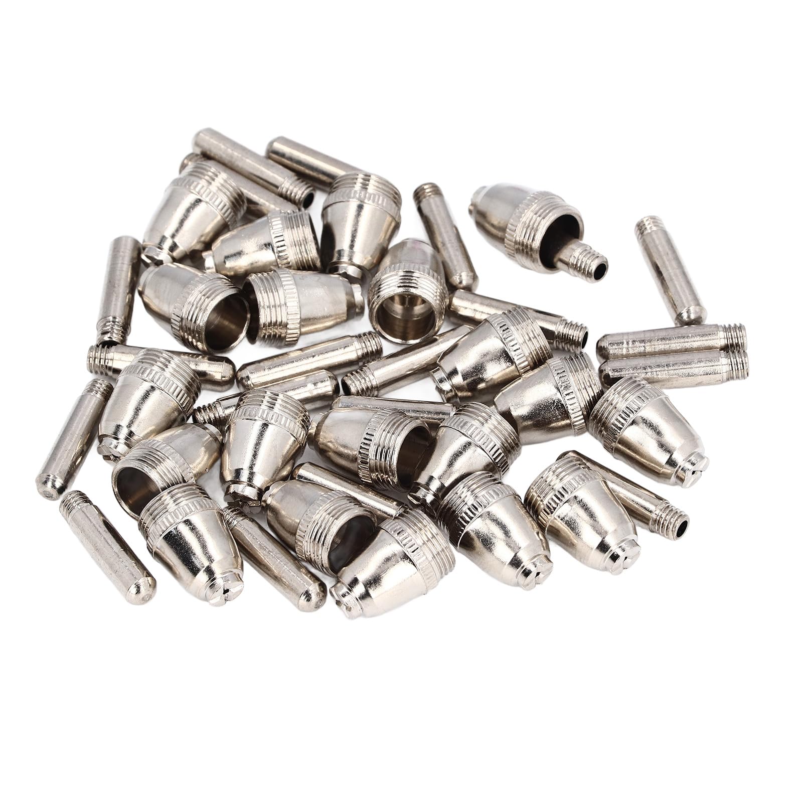 Juego de consumibles para antorcha cortadora de plasma de 54 piezas, compatible con pistolas de soldadura AG60 SG55, boquillas de electrodos de latón y copas protectoras de