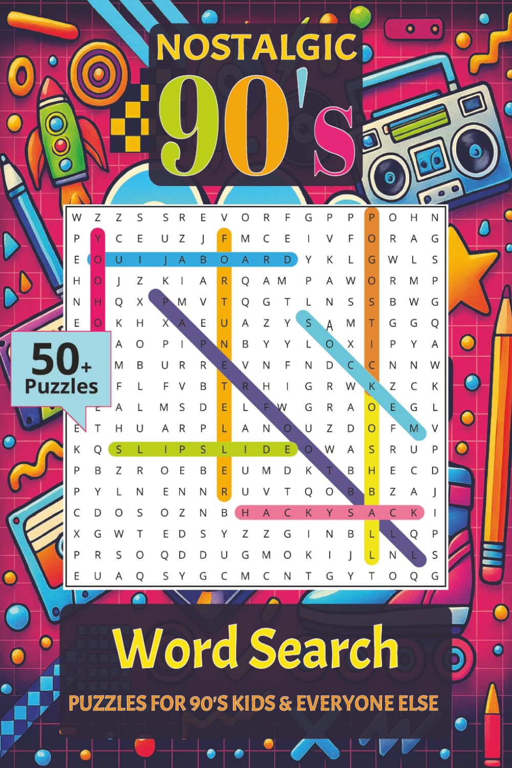 90s Word Search Puzzle Book: Nostalgic 1990's - Great Gift For Vacations & Holidays - Teens, Adults, Seniors - 6x9 inches - 110 pages