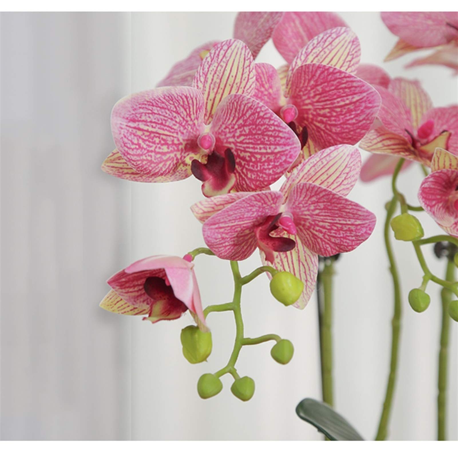 Fleur Artificielle en Pot, Fausse Fleur, orchidée Artificielle avec Vase, Faux bonsaï Phalaenopsis pour décoration de Salon, Composition Florale Artificielle, D,D,D