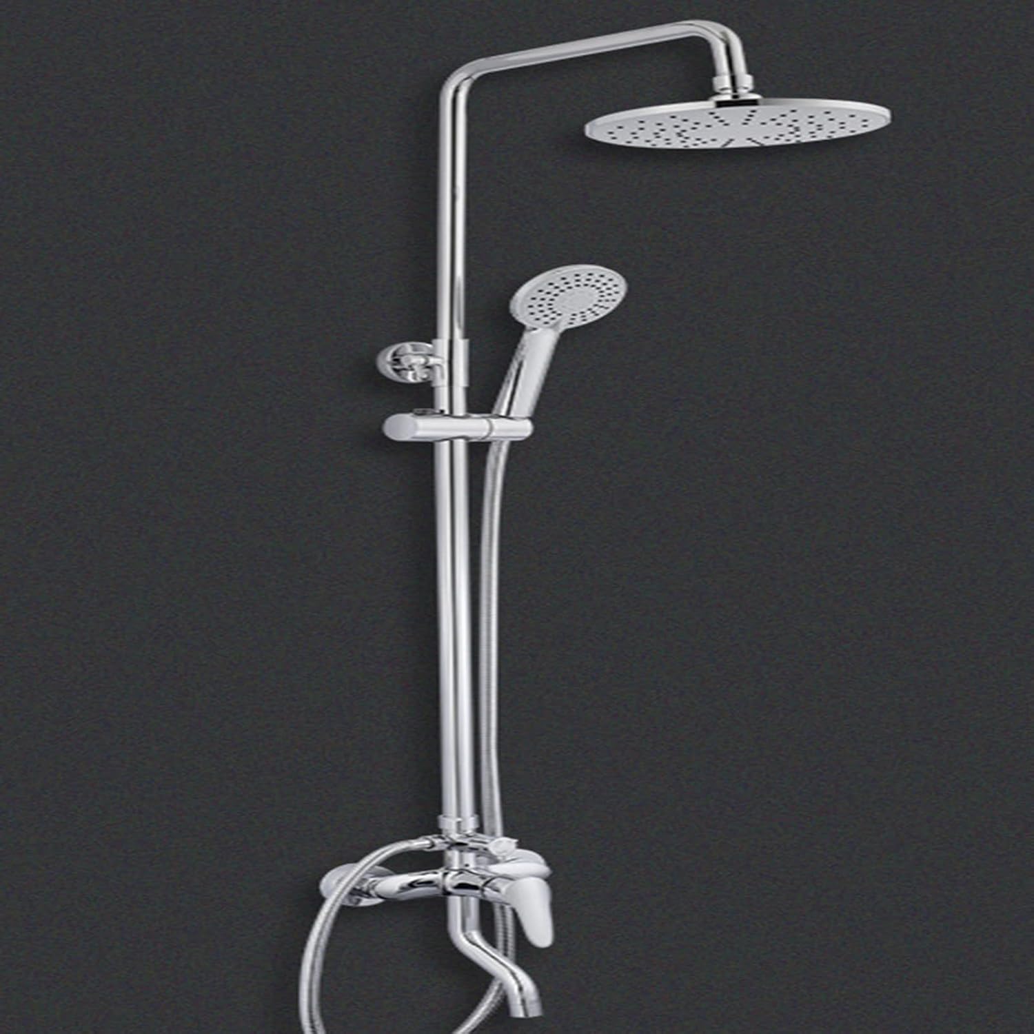 Bathroom Mixed Water Shower Set Hand Spray Height Adjustable Fine Copper Main Body 3 Water Outlets Large Size Top Spray Ceramic Core Valve