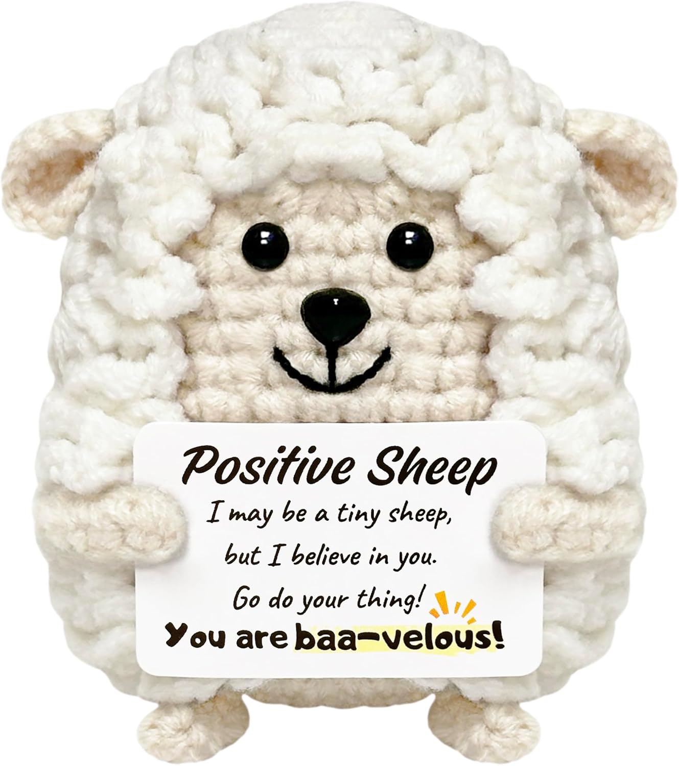 Positive Galentines Day Gifts for Women, Funny Sheep Positive Crochet Animals, Inspirational Valentines Day Gifts for Best Friend, Sister, Coworker, Teacher, Nurse, Stress Relief Gifts