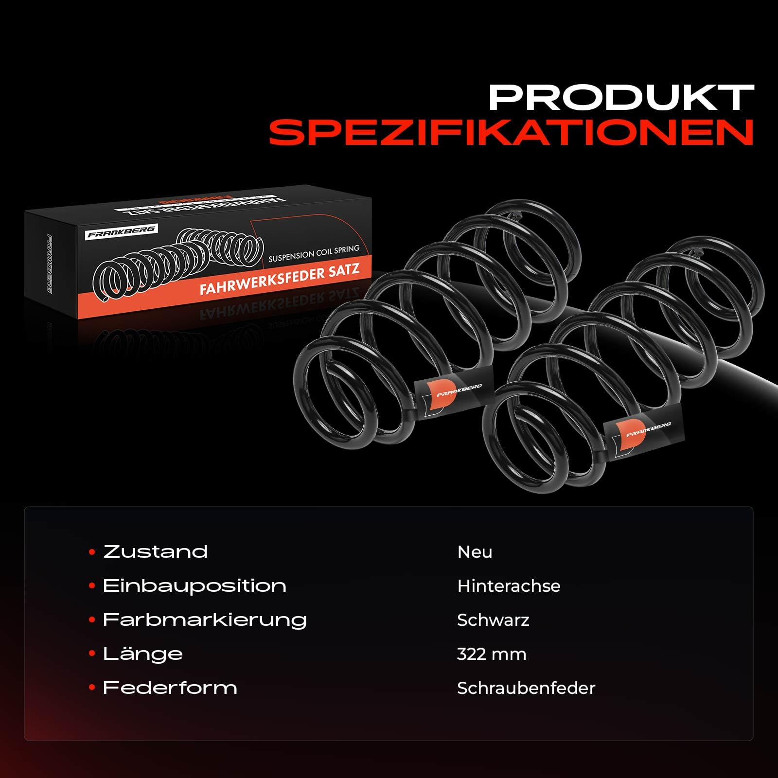 Frankberg Sprężyny; sprężyny podwozia; łożyska sprężynowe; amortyzator; sprężyna; amortyzator; sprężyna; sprężyna spiralna; zestaw sprężyn; sprężyny sprężynowe; sprężyna śrubowa Replace# 4823102550