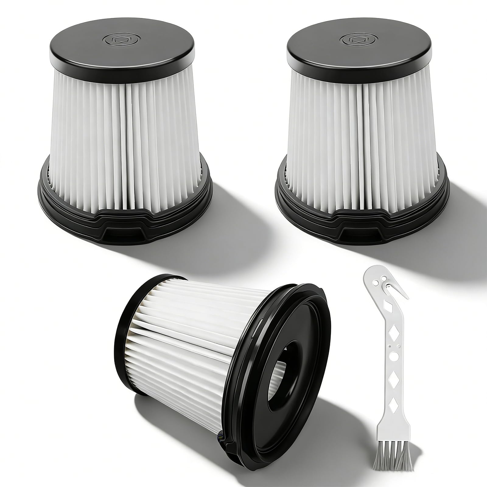 3-Pack Pre-motor filter for Shark Detect Pro Vacuum Cleaner IW3510UK IW3511UK IW3611UKT IW1511UK IW4621UKT and Clean & Empty BU3521UK BU3521UKTSB, Washable Handheld Vacuum Filter with 1 Cleaning Brush