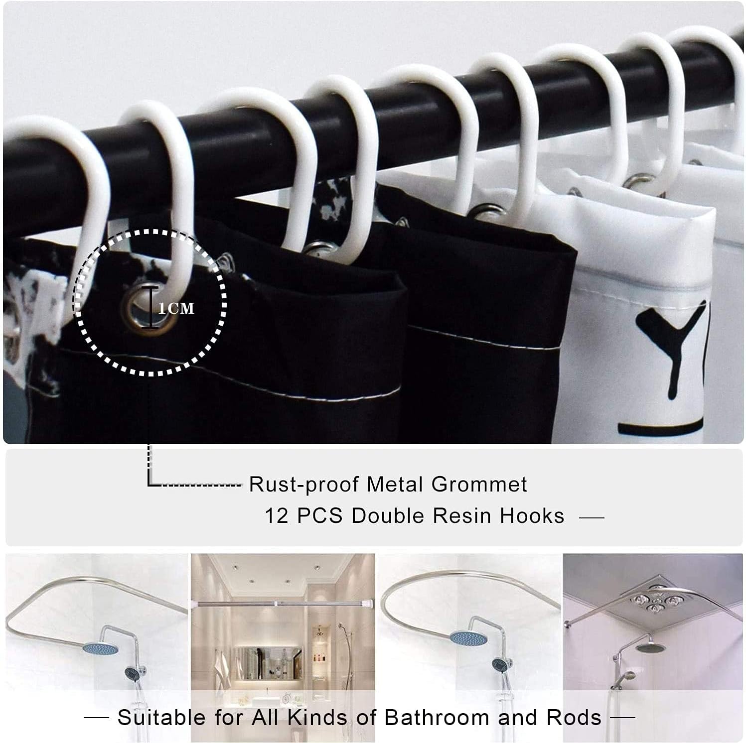 African Shower Curtains for Bathroom Unique Bathroom Sets with 12 Hooks,Bath Mat,Toilet Lid Cover Shower Curtain Sets with Rugs Mo Black Girl in Hat