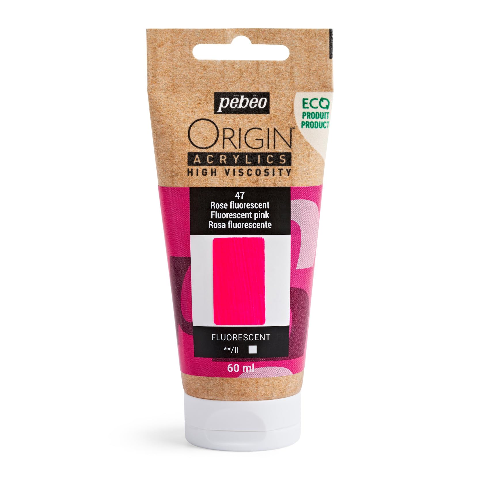 Pebeo Pink Origin Fluorescent Acrylic Paint 60Ml