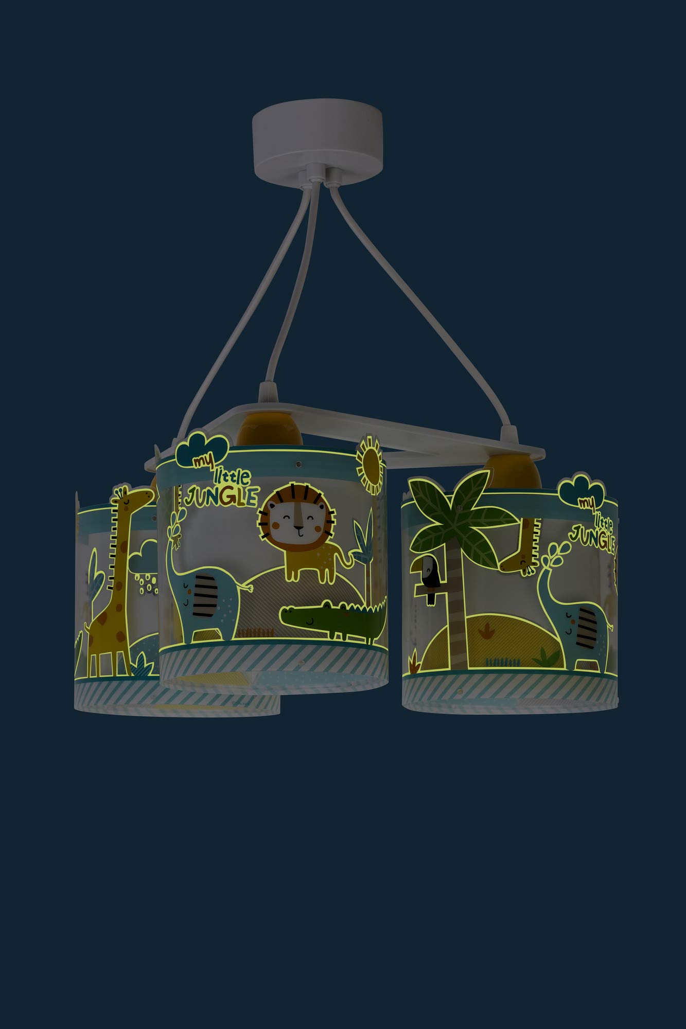 Dziecięca lampa sufitowa Dalber z 3 źródłami światła My Little Jungle Jungle Animals