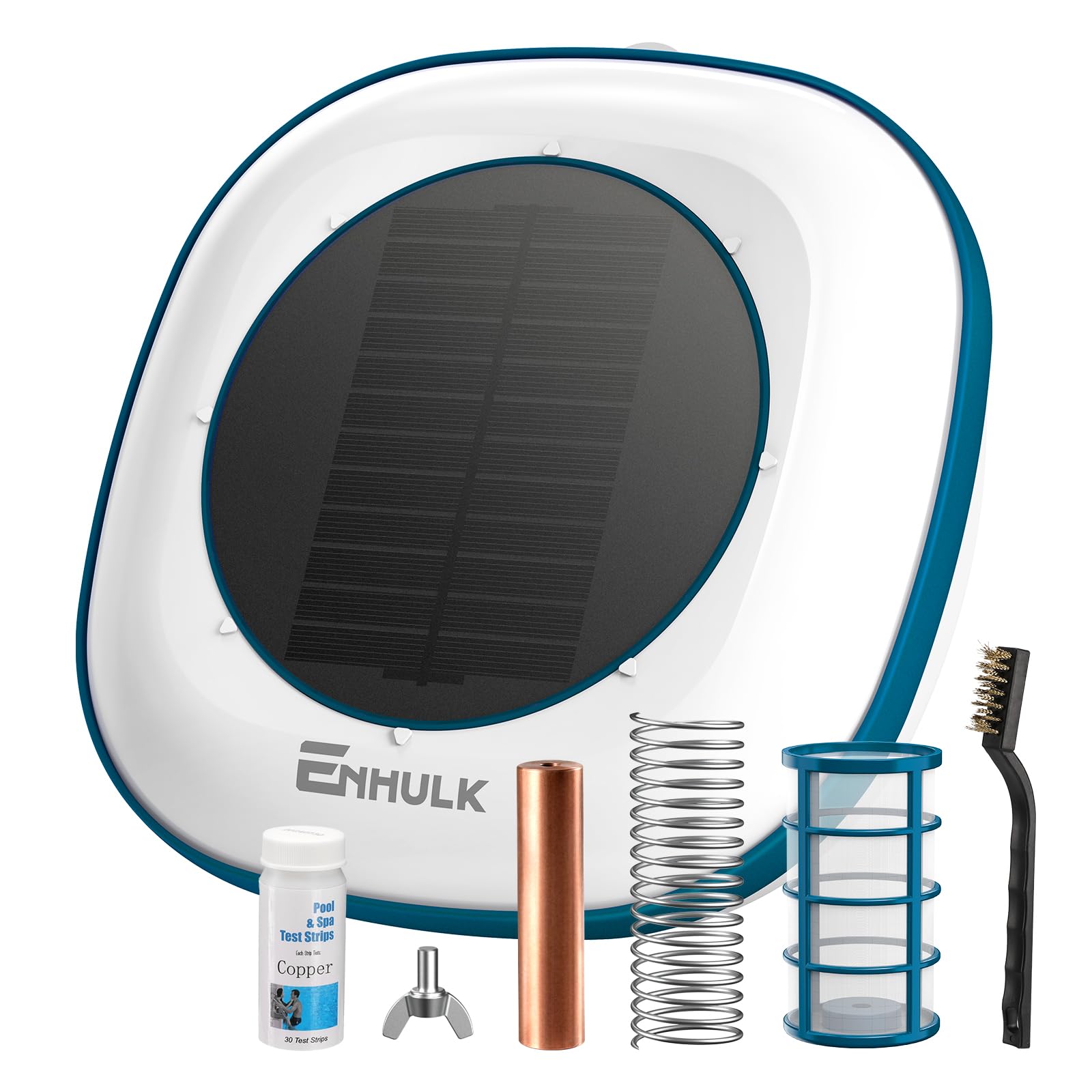 Enhulk Solar-Pool-Ionisator schwimmender Reiniger für Pools bis 170.000 Liter Aufstellpools Einbaupools Blau