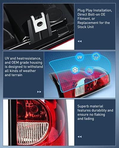 Vista 22 de Nilight Conjunto de luz trasera para Chevy Silverado 1500 1500HD 2500 2500 2500HD 3500 2007 Chevrolet Classic OE estilo pasajero lámpara trasera