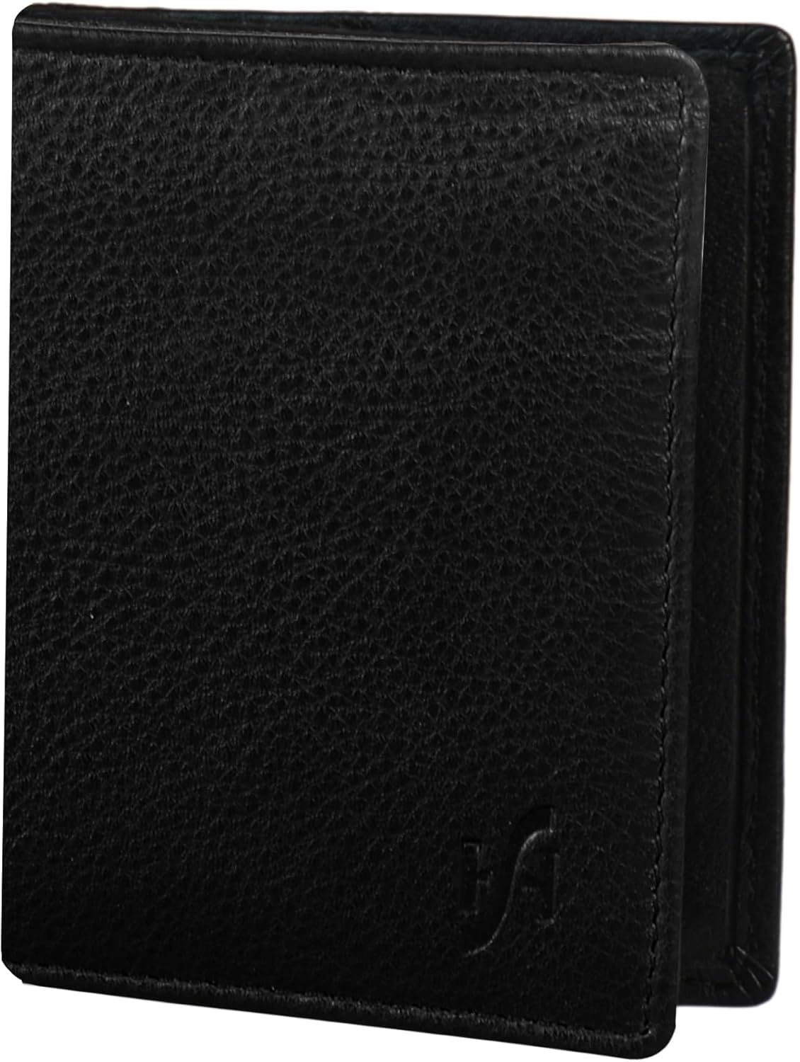 STARHIDE Men's Ultra Slim Nappa Leather Credit Card Holder Mini Wallet Black