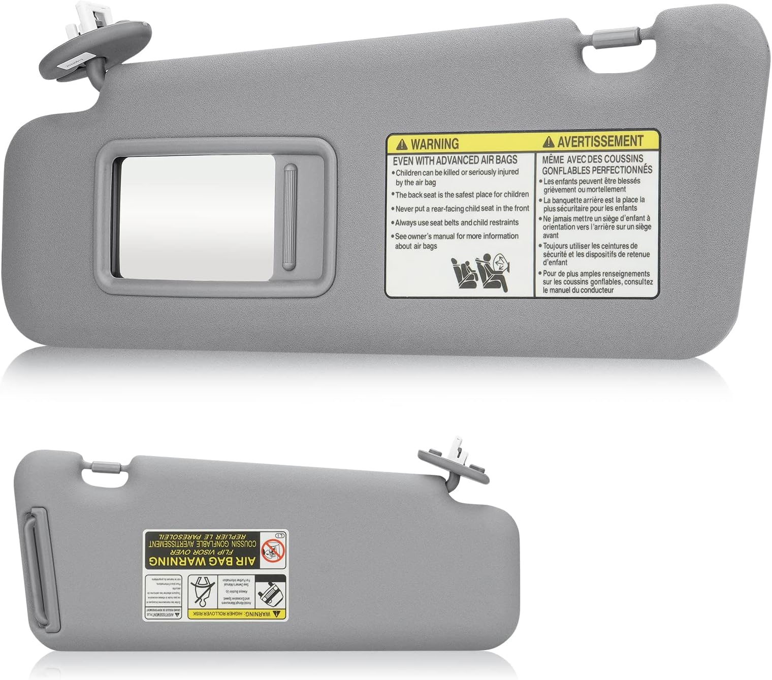 Left Driver Side Sun Visor Replacement For 2004-2007 Toyota Highlander - Beige, OE# 74320-48260-A0 (No Light, No Sunroof) - View #4