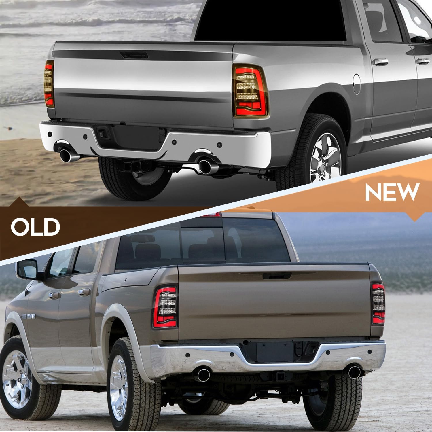 Taillight Assembly Fit with 2009-2018 for Dodge Ram 1500/2010-2018 for Dodge Ram 2500 Smoke Color Pair