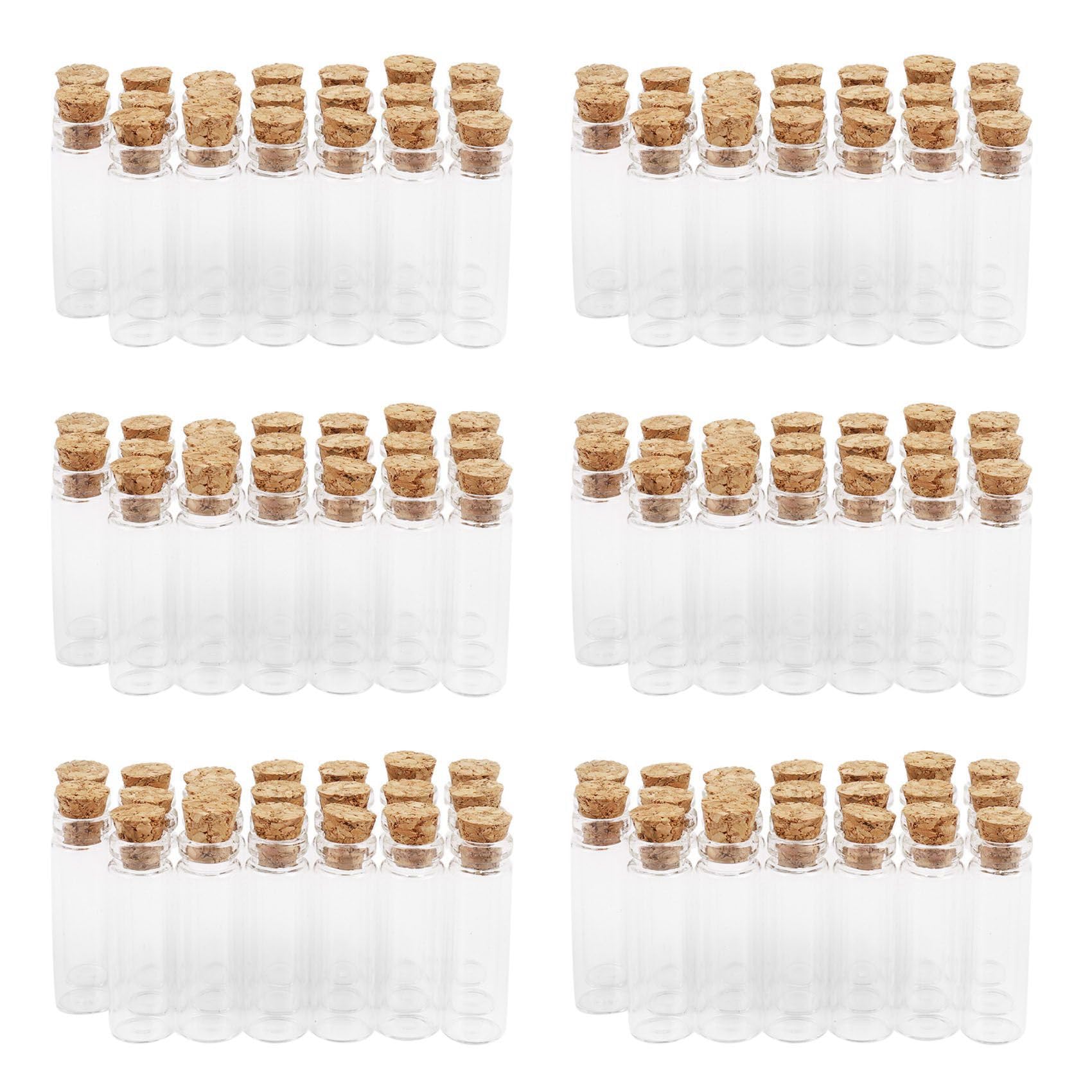 Vjsujehgy 120Pcs 11X32Mm Tiny Mini Empty Clear Cork Glass Bottles Vials 2Ml