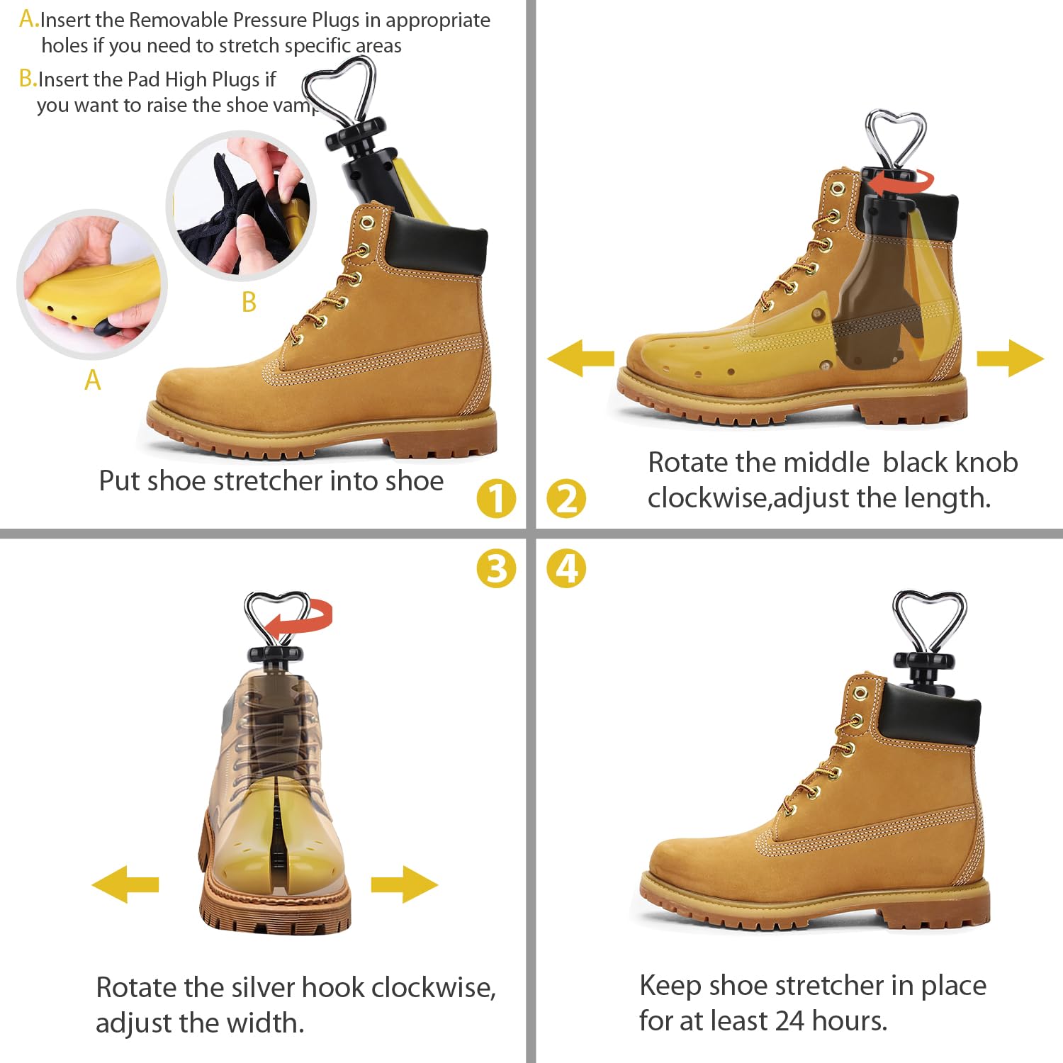 Schuhspanner Damen und Herren,Stiefeldehner,Schuhdehner Schuhweiter für Einstellbare Länge und Breite