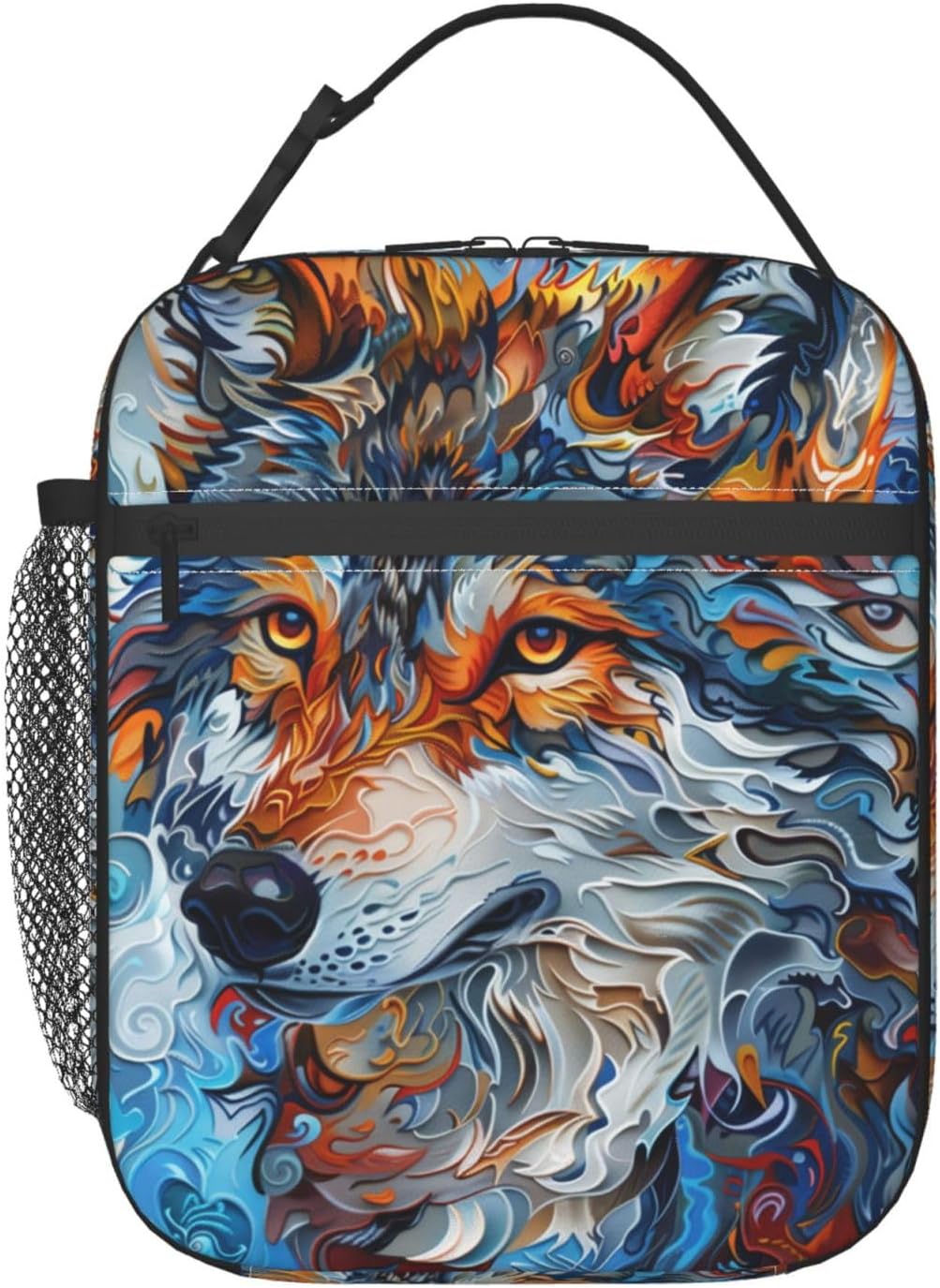 Insulated Lunch Box for Girls Boys Men Women Adults Kids Wolf Lunch Box for Work,Picnic,School,Travel,Hiking, Beach or Fishing Polyester Wolf Lunch Bag