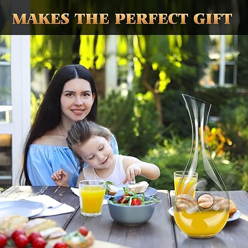 Miniatura 6 de Decantadores de vino, juego de decantadores de vino tinto de cristal de 1.2 litros, utilizado como aireador, accesorios de jarra de vidrio, regalos