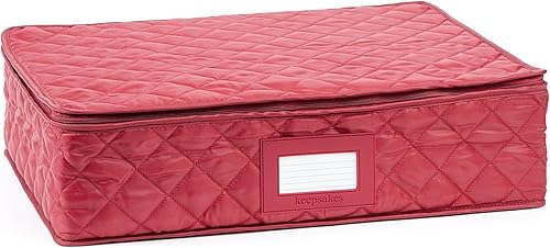 Covermates Keepsakes - Almacenamiento de cristalería ajustable - Protección acolchada - Ventana de identificación - Resistente a las manchas -