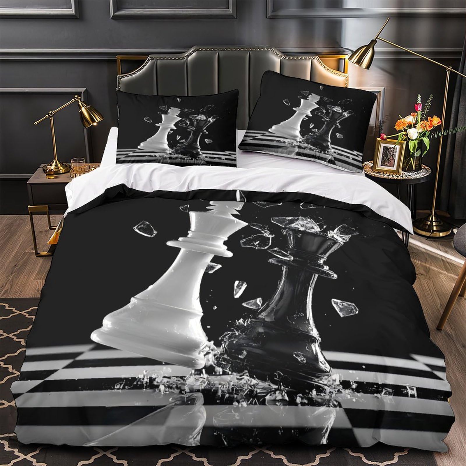 Parure de lit fleurs de cerisier 260x220 cm avec housse de couette en microfibre super king
