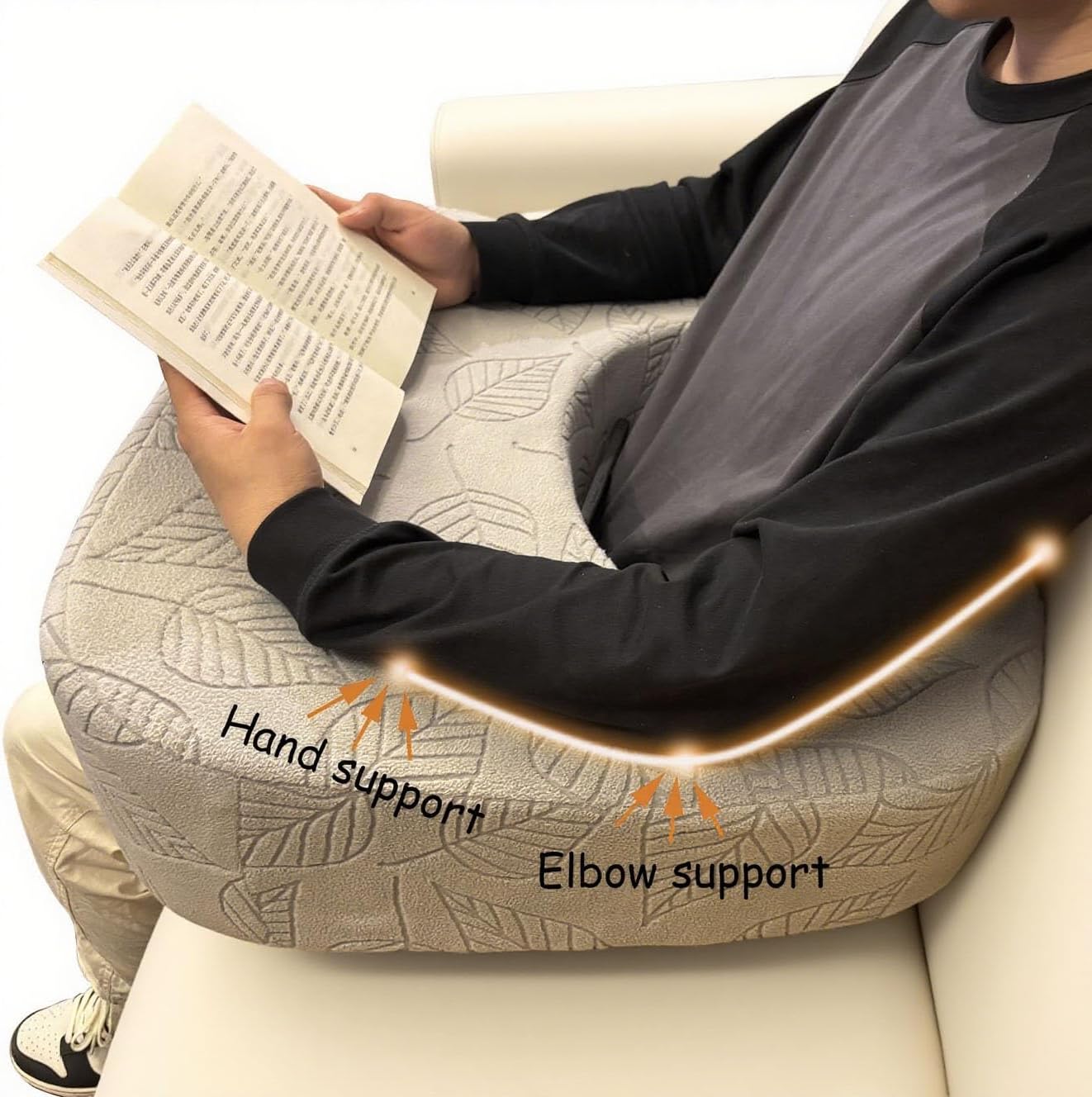 Lap Desk Pillow for Laptop Reading Pillow for Gaming Arm Rest Pillow for Adult Extra Large Lap Desk for Working, Gaming and Reading (Light Gray)