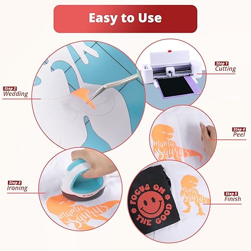 Miniatura 6 de HTVRONT Rollo de vinilo de transferencia de calor, rollo de vinilo 3D Puff HTV de 12 pulgadas × 10 pies, vinilo de transferencia de calor 3D de