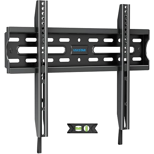 Fixed TV Wall Mount for Most 26-60 Inch TVs, Low Profile TV Mount with Quick Release Lock, Ultra Slim Wall Mount TV Bracket, Max VESA 400x400mm, Holds up to 99 lbs, up to 16”Wood Studs by USX STAR