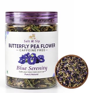 Salt & Sip Butterfly Pea Flower Tea - 70g (150+ Cups) | Blue Pea Herbal Tea | Aparajita (Shankhpushpi) | Rich in Antioxidants | Supports Weight Management | Caffeine-Free | A Product from Uttarakhand