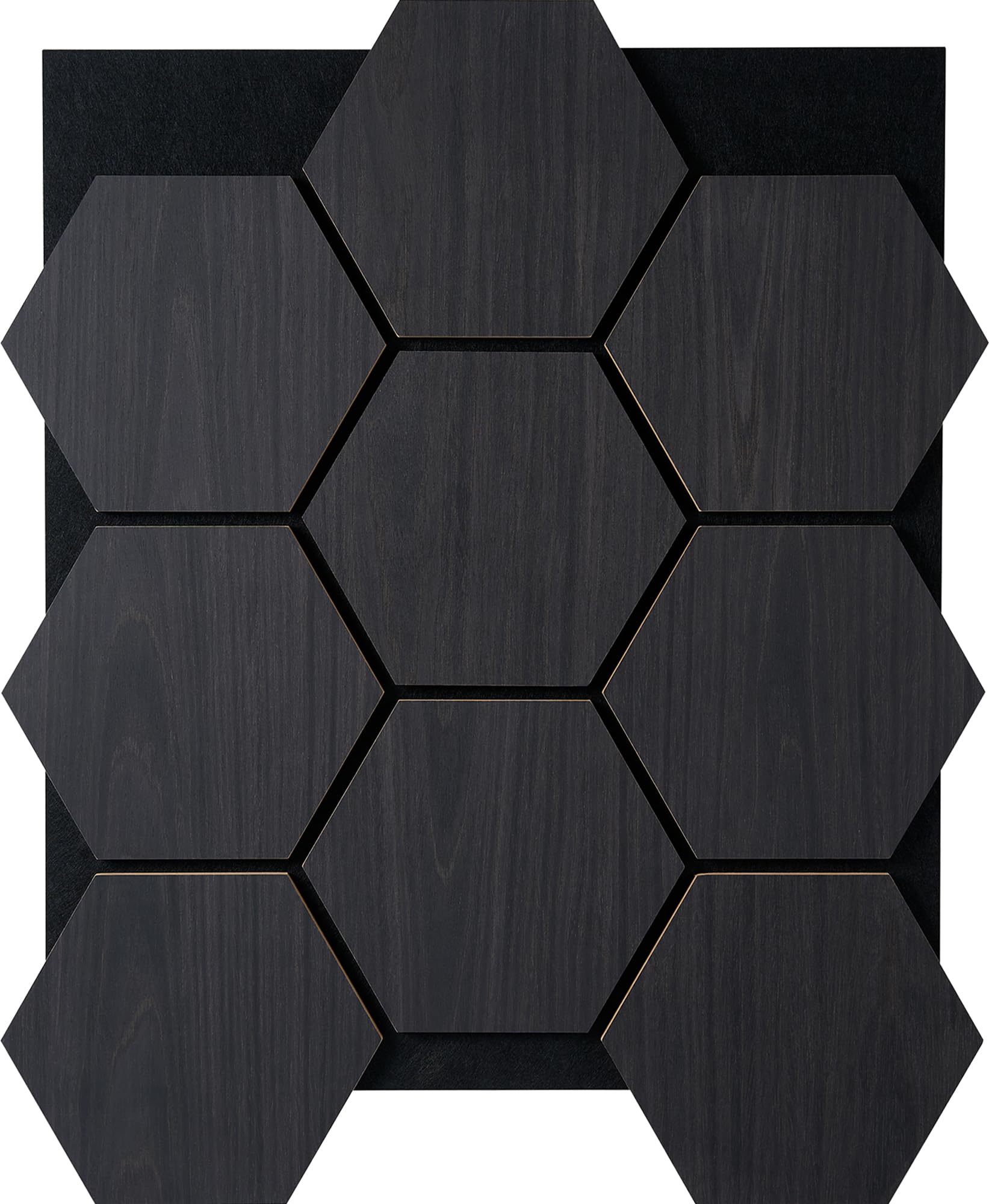 Fuse Acoustic Wooden Hexagon Wall Panel in Charcoal Oak