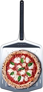 14” Perforated Pizza Peel – Long Handle Perforated Aluminium Pizza Paddle – Lightweight Pizza Turning Peel – Ooni Outdoor Pizza Oven Accessories