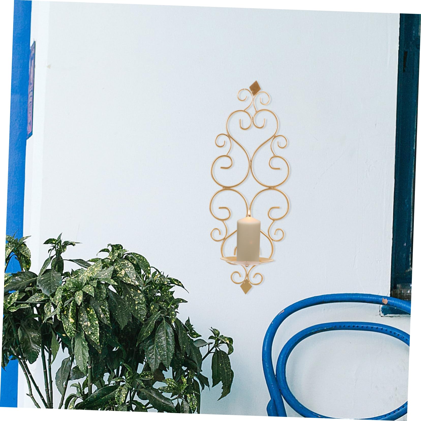 ULDIGI Wall Candle Holder Wrought Iron Wall Sconce Candle Holder for Home Decor Easy to Clean Stylish Design for Bedroom Bathroom Bar Cafe and Dining Room