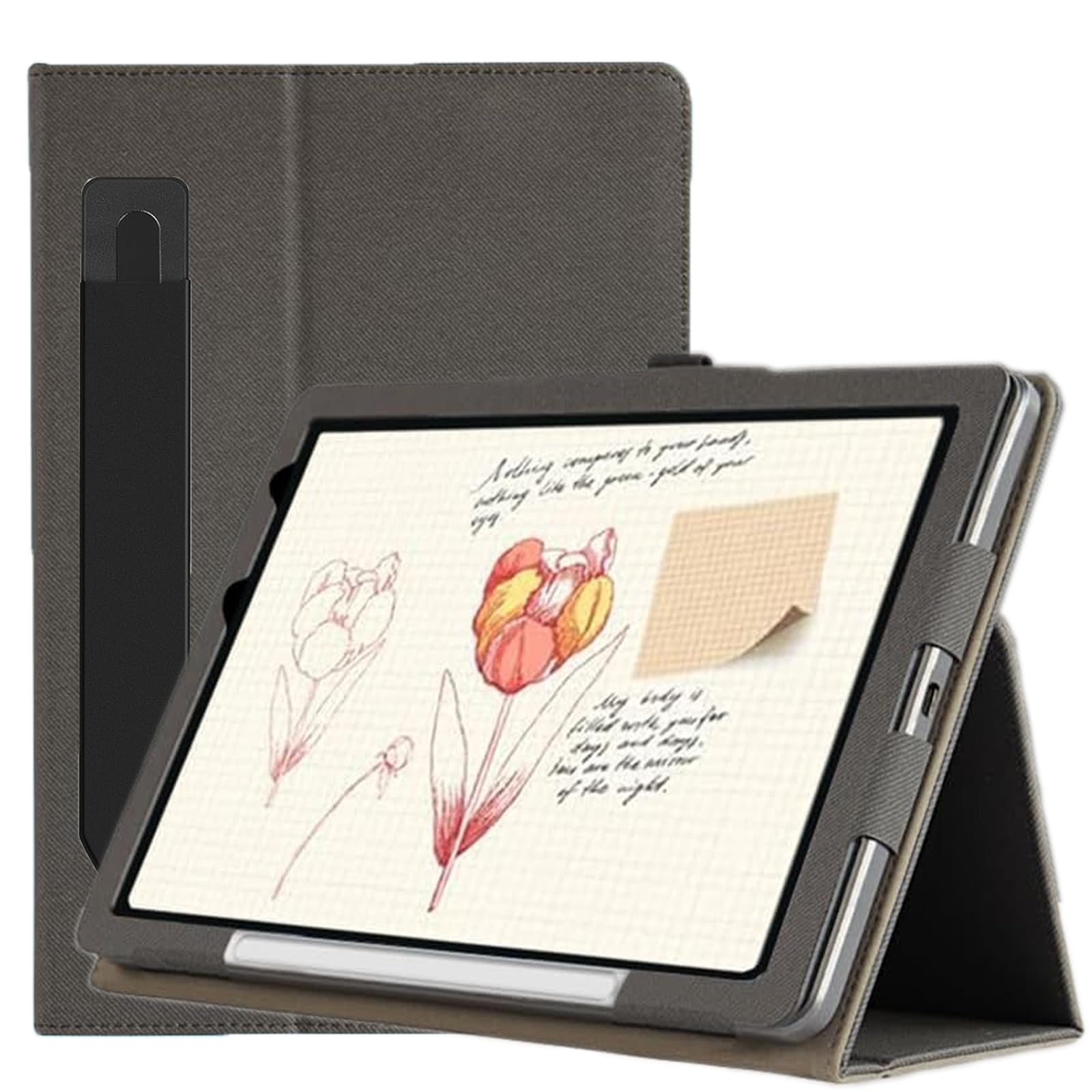 for XPPen Magic Note Pad Case with Pen Holder to Securely Store Stylus | Tablet Folio Case Work with XPPen Magic Note Pad with Stand Function, Handheld Band | Shock Resistant Design