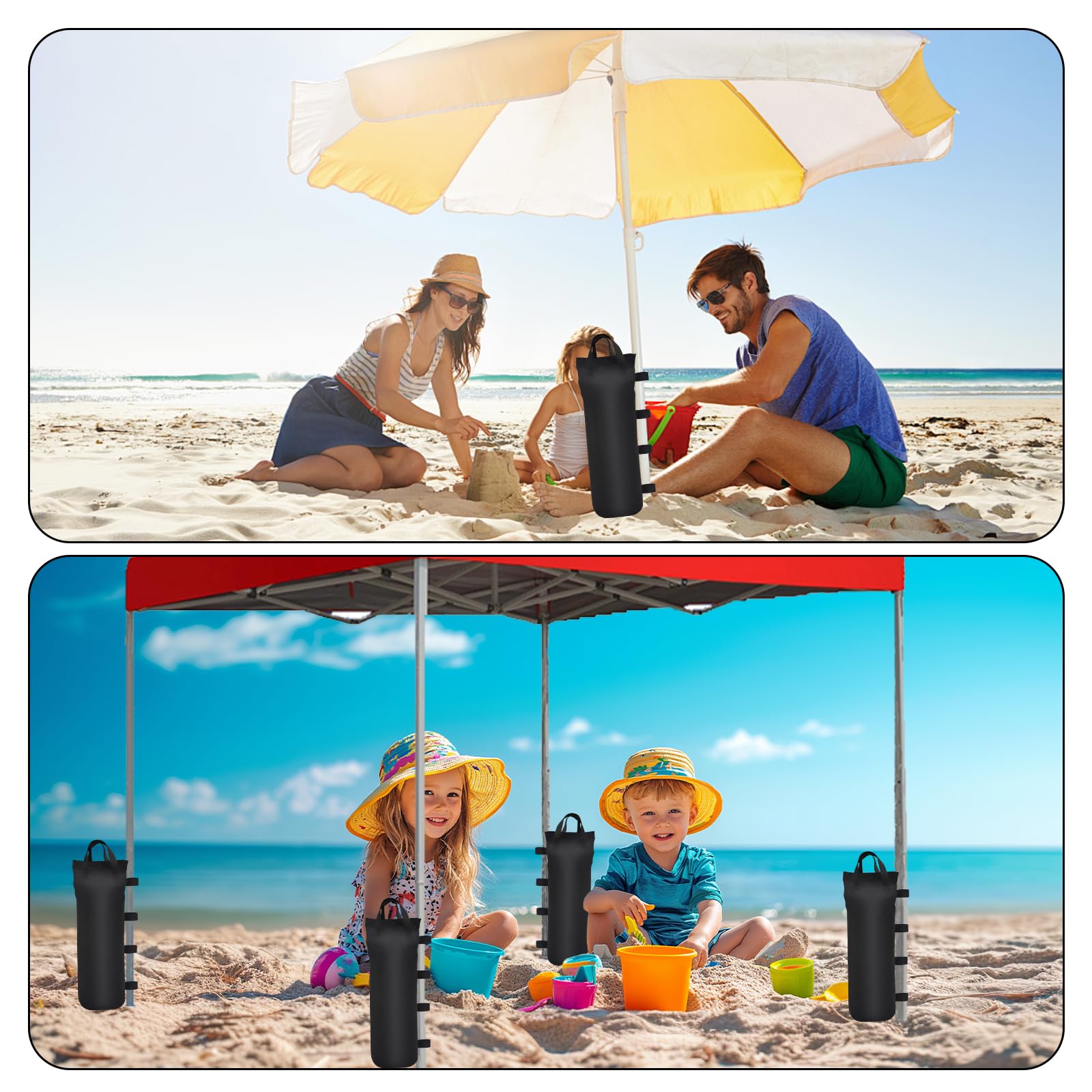 4 Pezzi Sacchi di Sabbia per Gazebo, Oxford Super Portante Sacco di Sabbia Qualità Industriale Pesi per Pergola per Gazebo Esterno, Ombrellone da Spiaggia, Tenda Pop Up