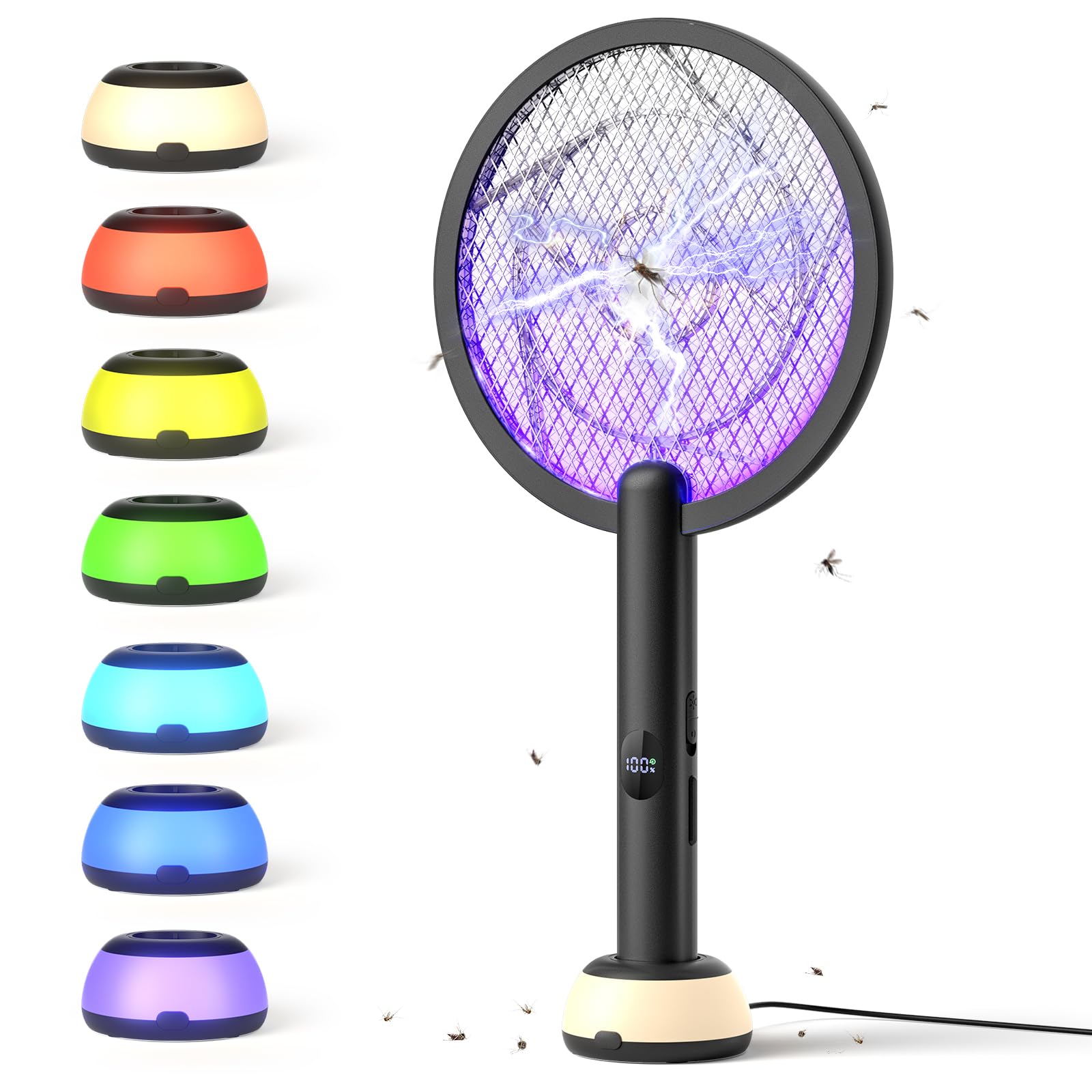 Photo 1 of **UNTESTED**
YISSVIC Electric Fly Swatter Bug Zapper Racket 4000V LED Screen Dual Modes Fly Zapper Rechargeable for Indoor Home Office Backyard Patio Camping (Black)