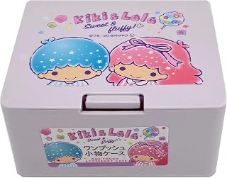 Sanrio Little Twin Stars Cute Box with One Touch Open Lid, Makeup Case, Accessory Case, Cosmetic Case, 4.2in x 3.5in x 2.1in