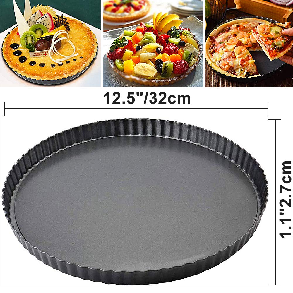Padella Per Quiche E Crostate 22cm - Antiaderente Con Base Rimovibile E Bordo Scanalato