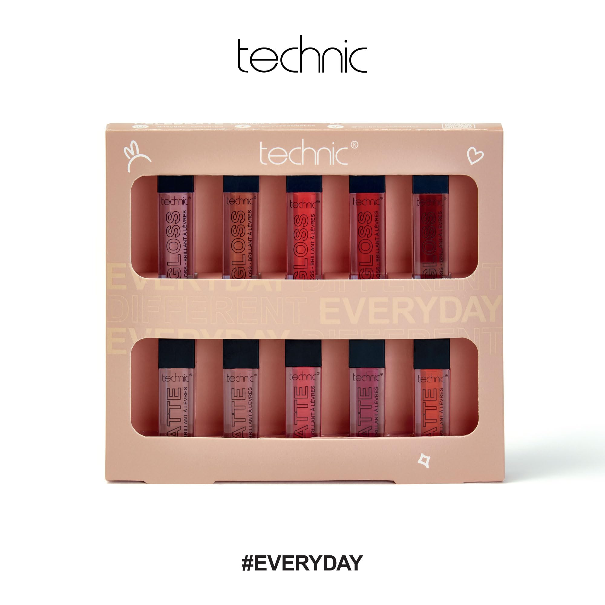 Technic Lip Vault 10 Piece Colour Gift Set, A Selection of Matte and Gloss Finish Lip Colours, Perfect for Every Occasion - Image 2