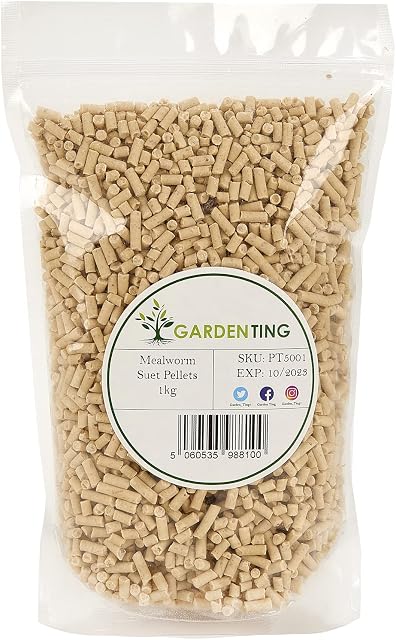 Garden Ting Mealworm Suet Pellets WIld Bird Food, 1kg