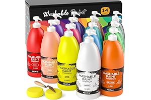 Nicpro 14-Color Kids Acrylic Paints: Washable, Non-Toxic, 33.8 oz