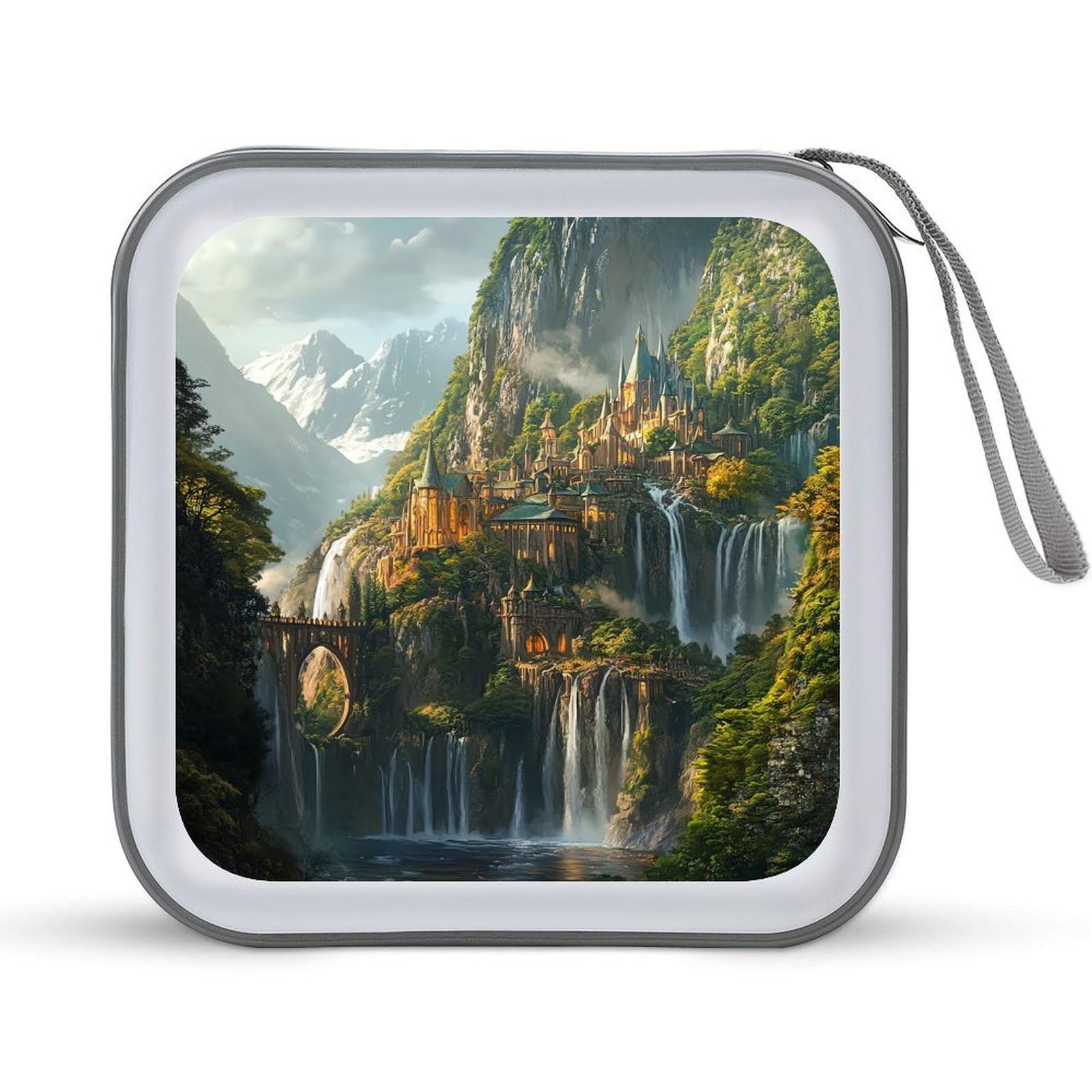Landscape Castle CD Case Plastic DVD Case Holder Wallet Disc Storage Organizer for Car Travel