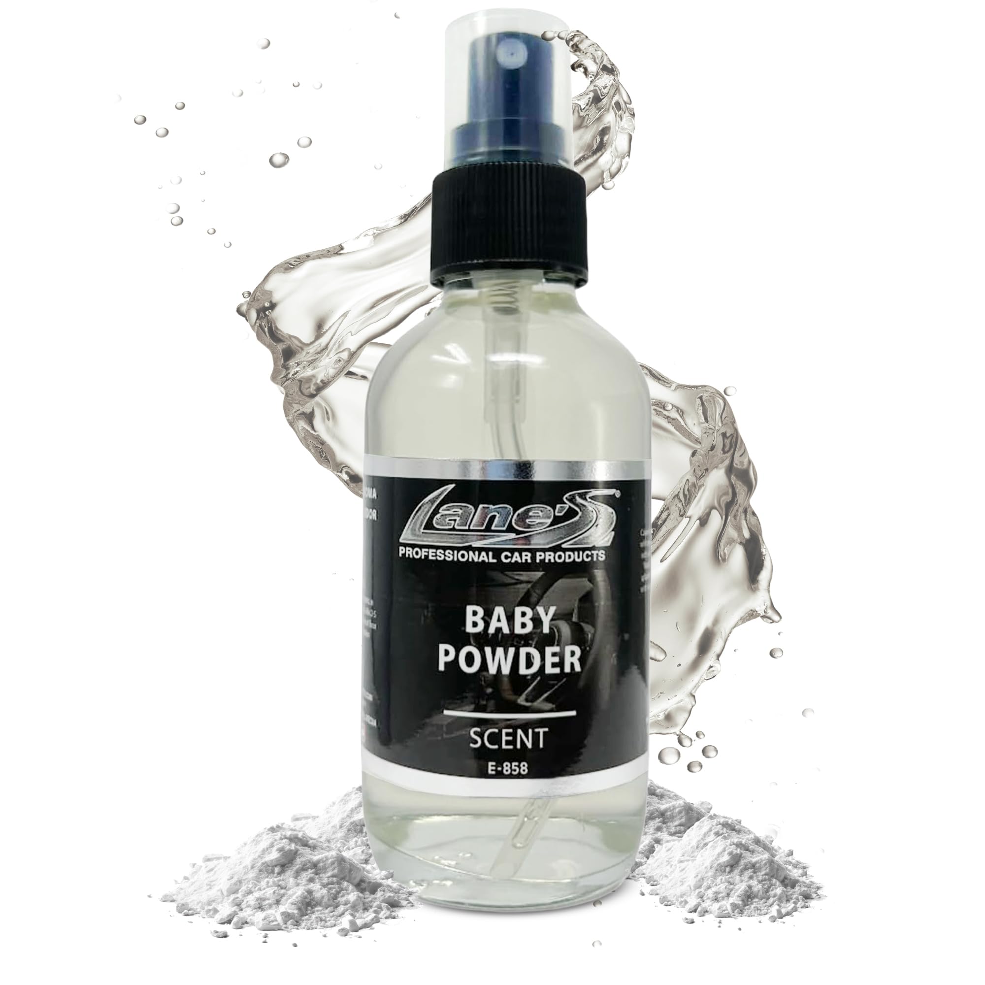 LANE’S Premium Car Air Freshener "Baby Powder" - 4oz Water-Based, Long-Lasting Auto Scent Spray - Food, Pet, Odor Smell Deodorizer for Cars, Trucks,