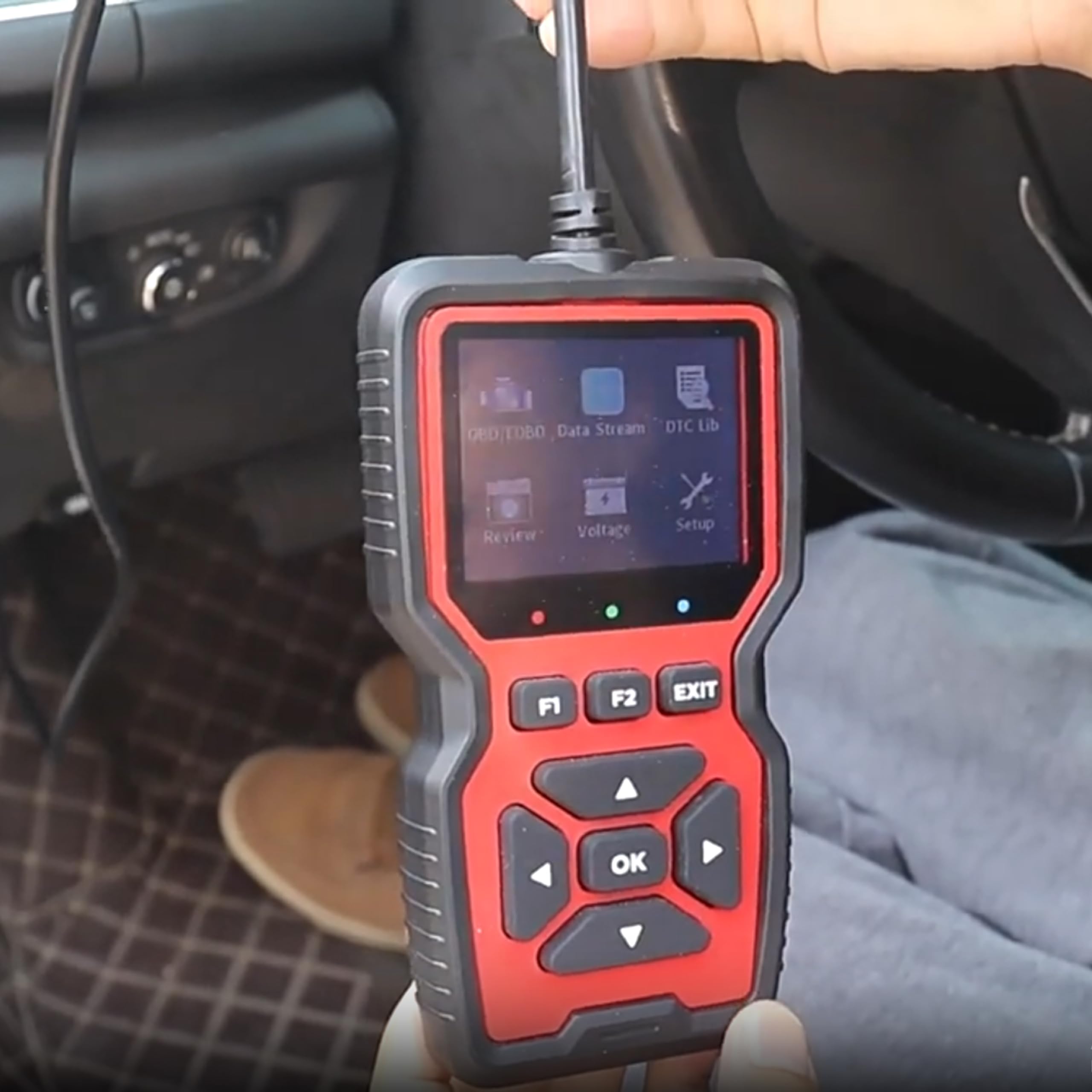 Retoo OBD2 Dispositivo de Diagnóstico Auto Lector, Escáner de Códigos de Error Análisis de Motor, Lector para Vehículos 9–16V, Diagnóstico de Sistema de Vehículo Multilingüe, Lector de Códigos V519