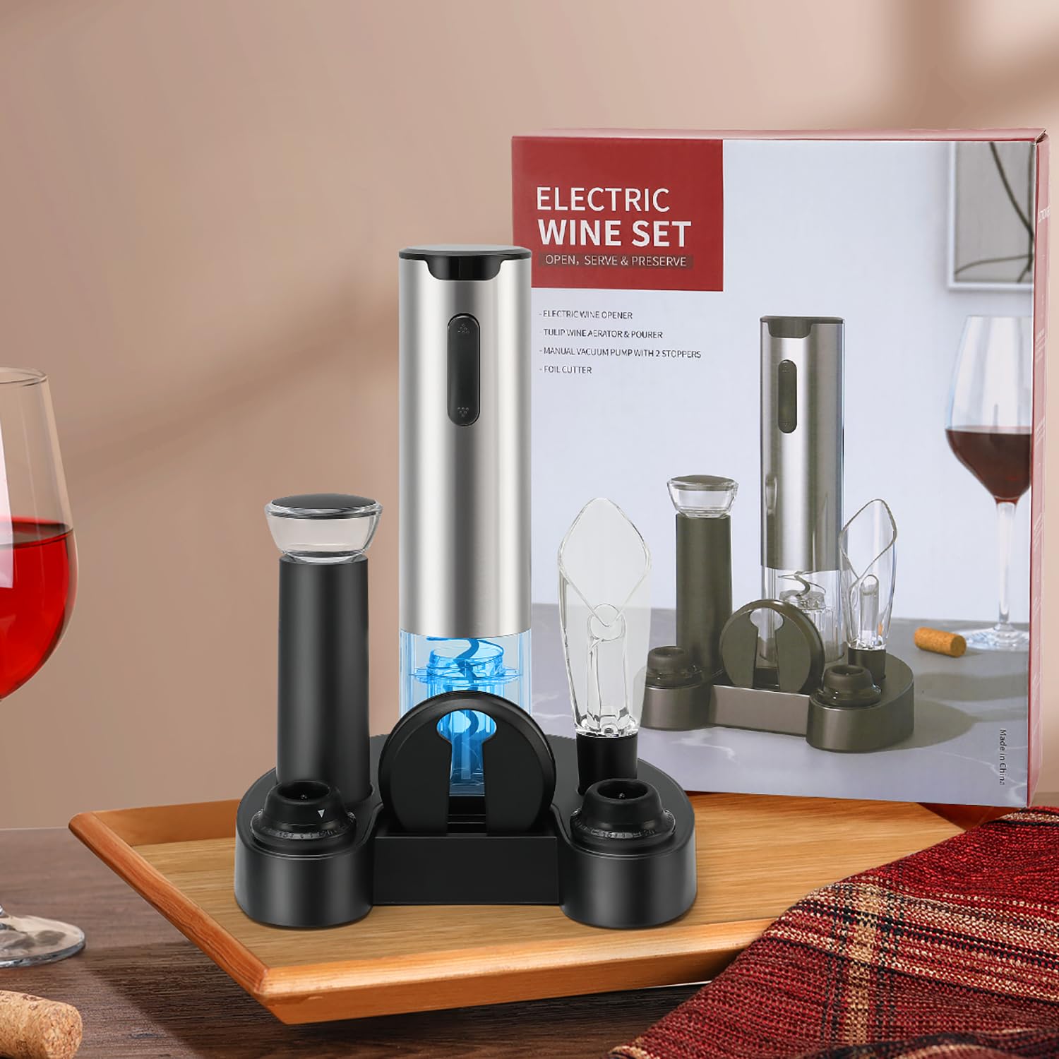 Ouvre Bouteille électrique,Smaier Tire Bouchon Automatique Rapide Tire-Bouchon Screwpull Pour