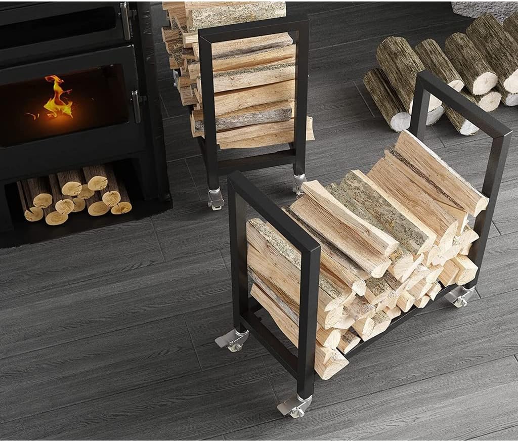 Firewood Storage Rack Iron Storage Firewood Rack Simple Wood Stacking Placement Rack Outdoor Decorative Firewood Rack Removable