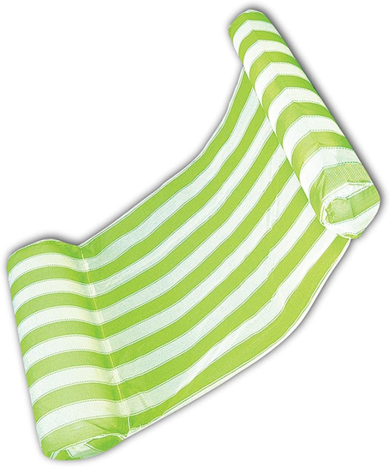 Inflatable Green and White Striped Water Hammock Pool Lounger, 51.75-Inch