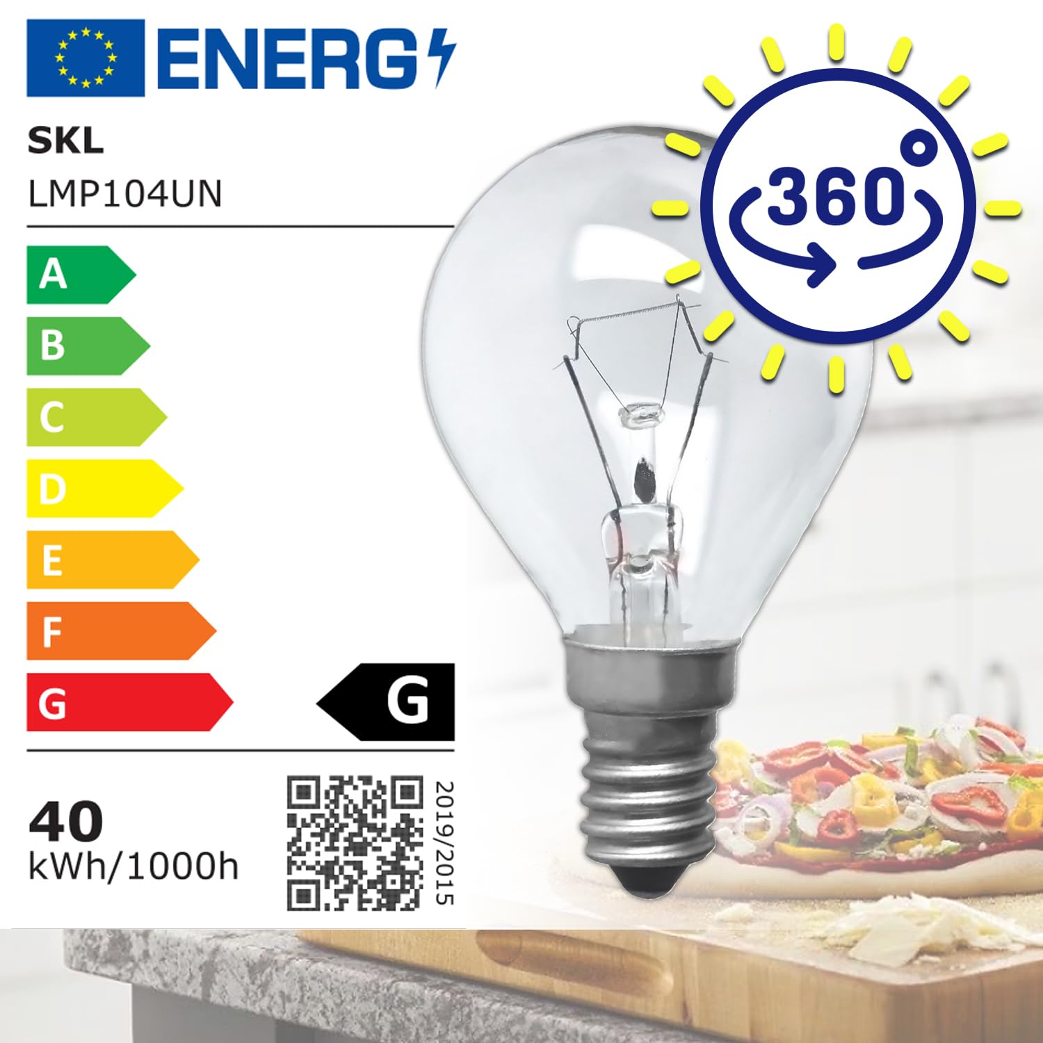 MONTERAL Żarówka do piekarnika E14 230V 40W 300°C z oryginalnym kodem 00057874 dla Bosch, Siemens, Electrolux i AEG